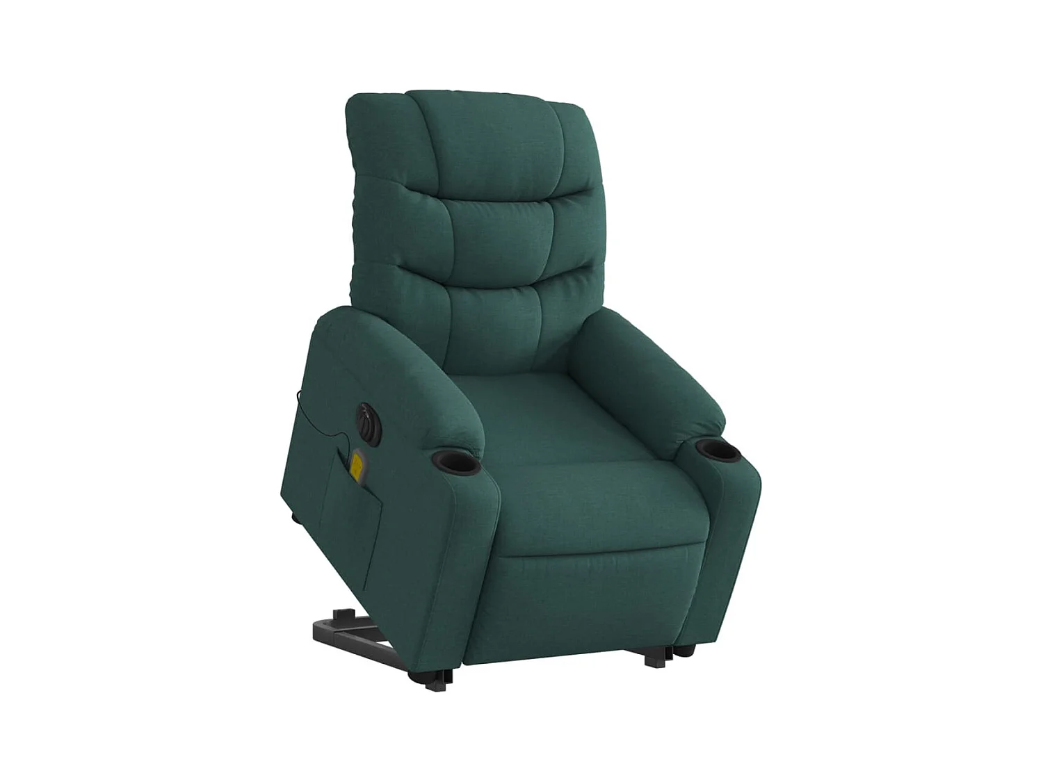 Fauteuil inclinable de massage électrique Vert foncé Tissu