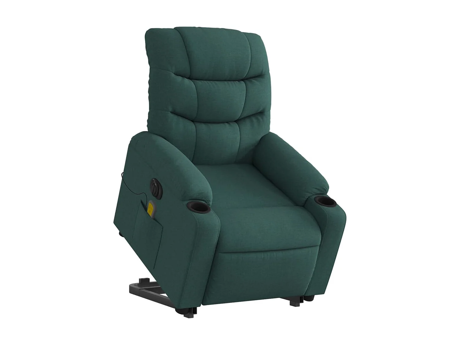 Fauteuil inclinable de massage électrique Vert foncé Tissu