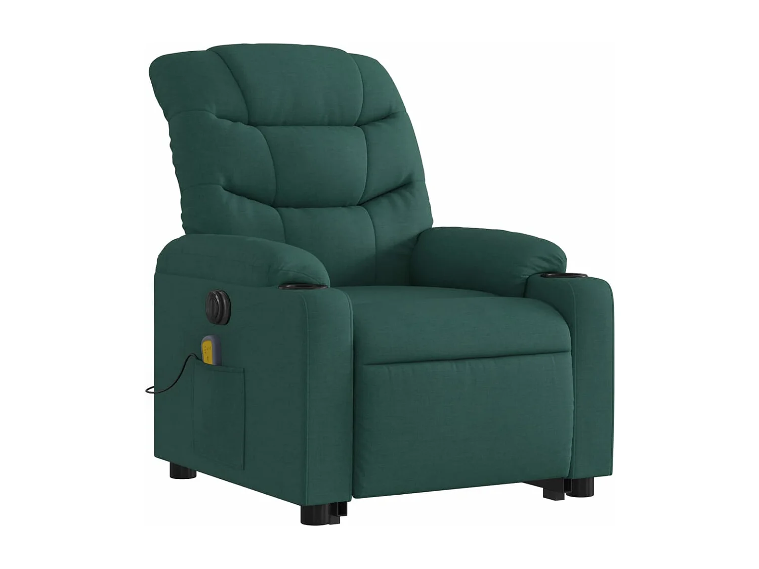 Fauteuil inclinable de massage électrique Vert foncé Tissu