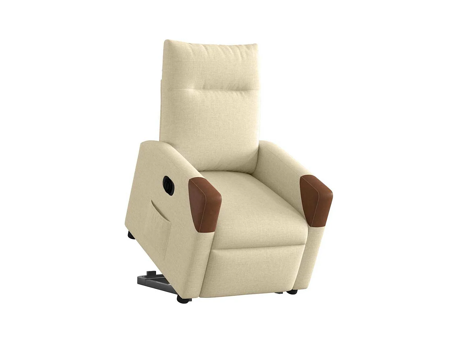 Fauteuil inclinable électrique crème tissu