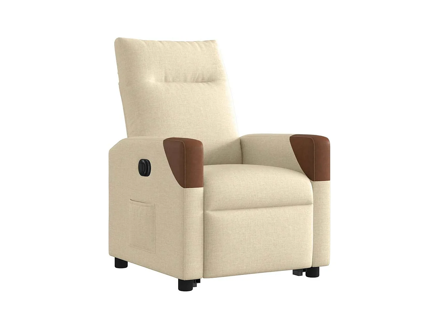 Fauteuil inclinable électrique crème tissu