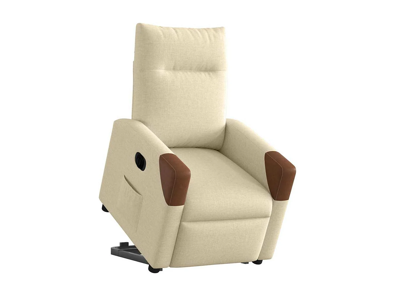 Fauteuil inclinable électrique crème tissu