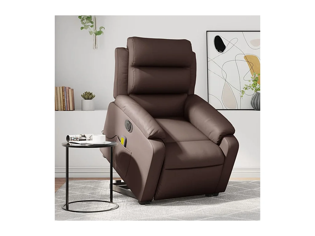Fauteuil inclinable de massage électrique marron similicuir