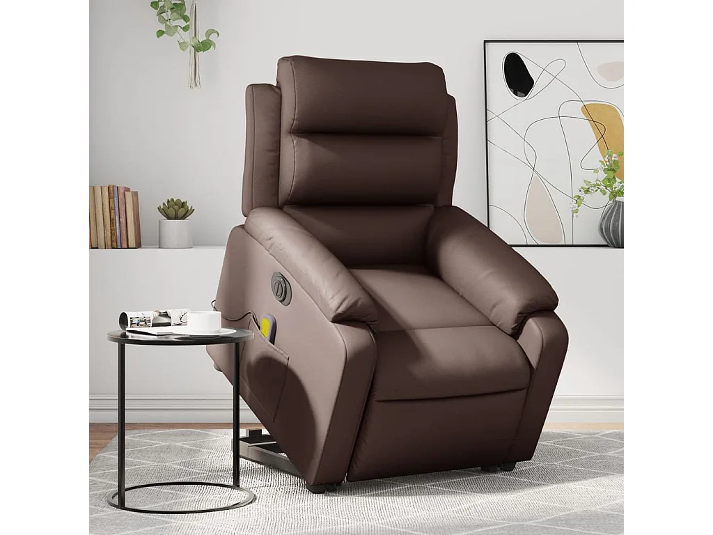 Fauteuil inclinable de massage électrique marron similicuir