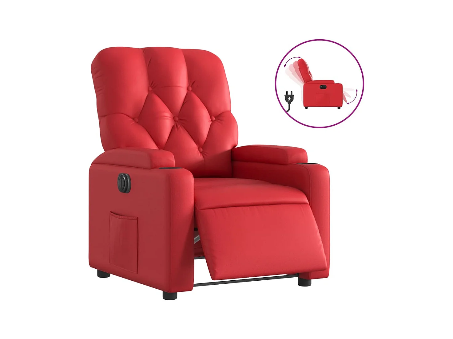 Fauteuil inclinable électrique Rouge Similicuir