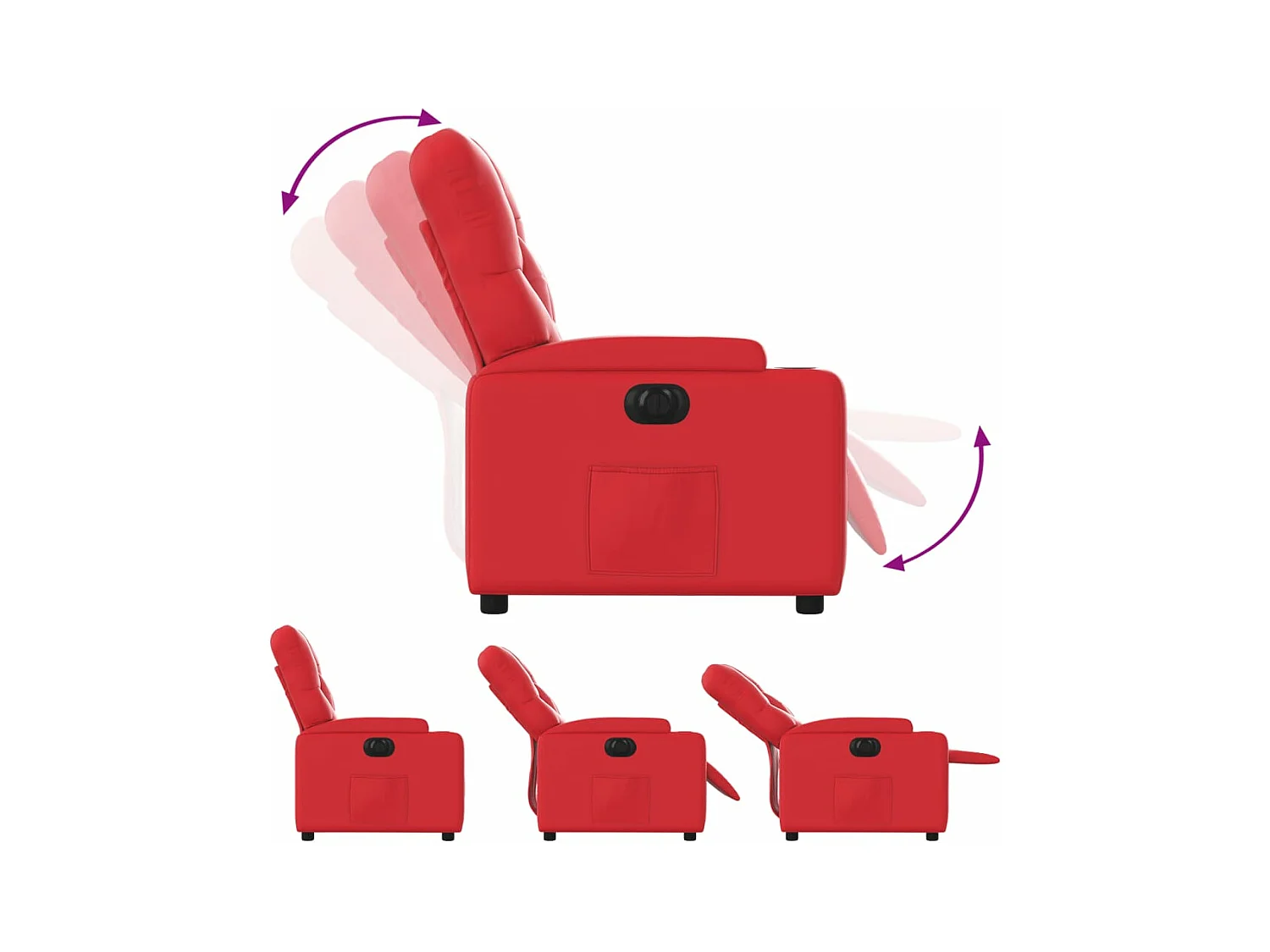 Fauteuil inclinable électrique Rouge Similicuir