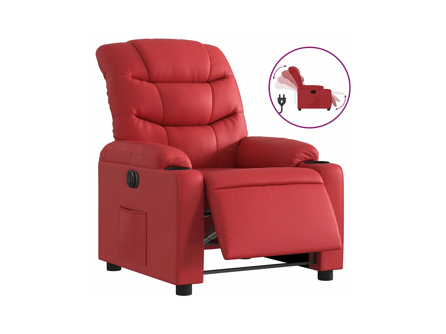 Fauteuil inclinable électrique Rouge Similicuir