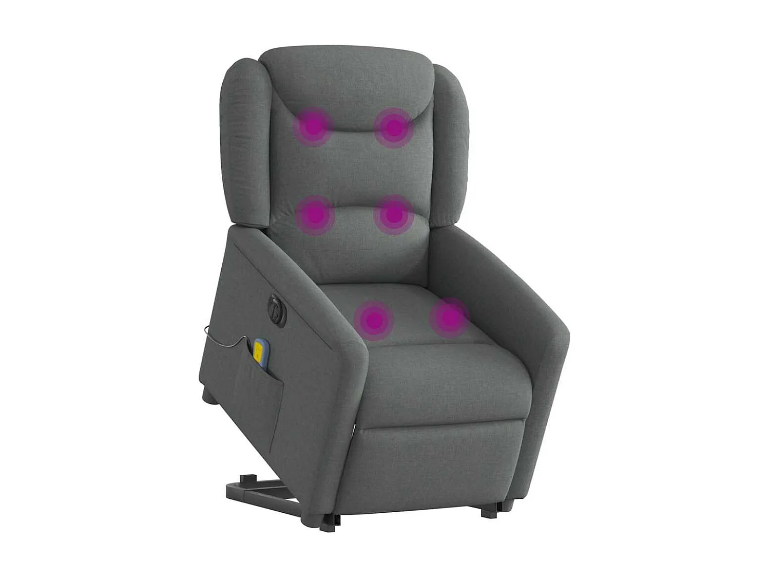 Fauteuil inclinable de massage électrique Gris foncé Tissu