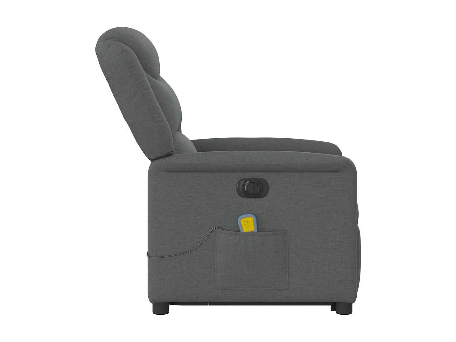 Fauteuil inclinable de massage électrique Gris foncé Tissu