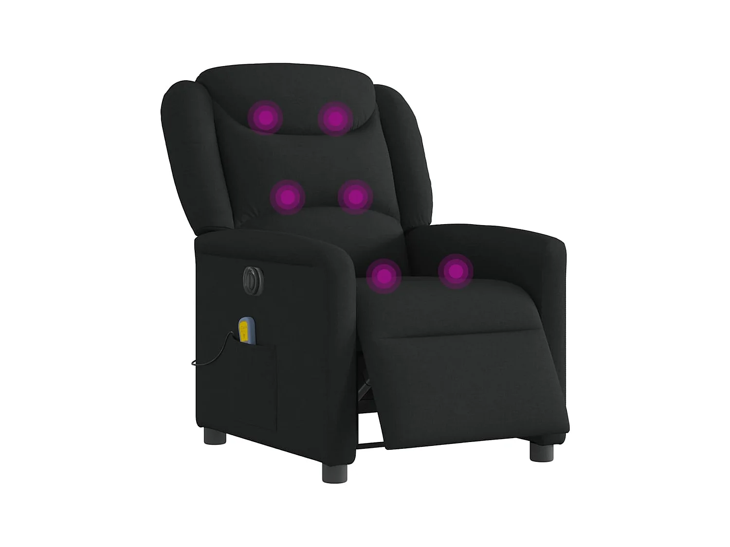 Fauteuil de massage inclinable électrique Noir Tissu