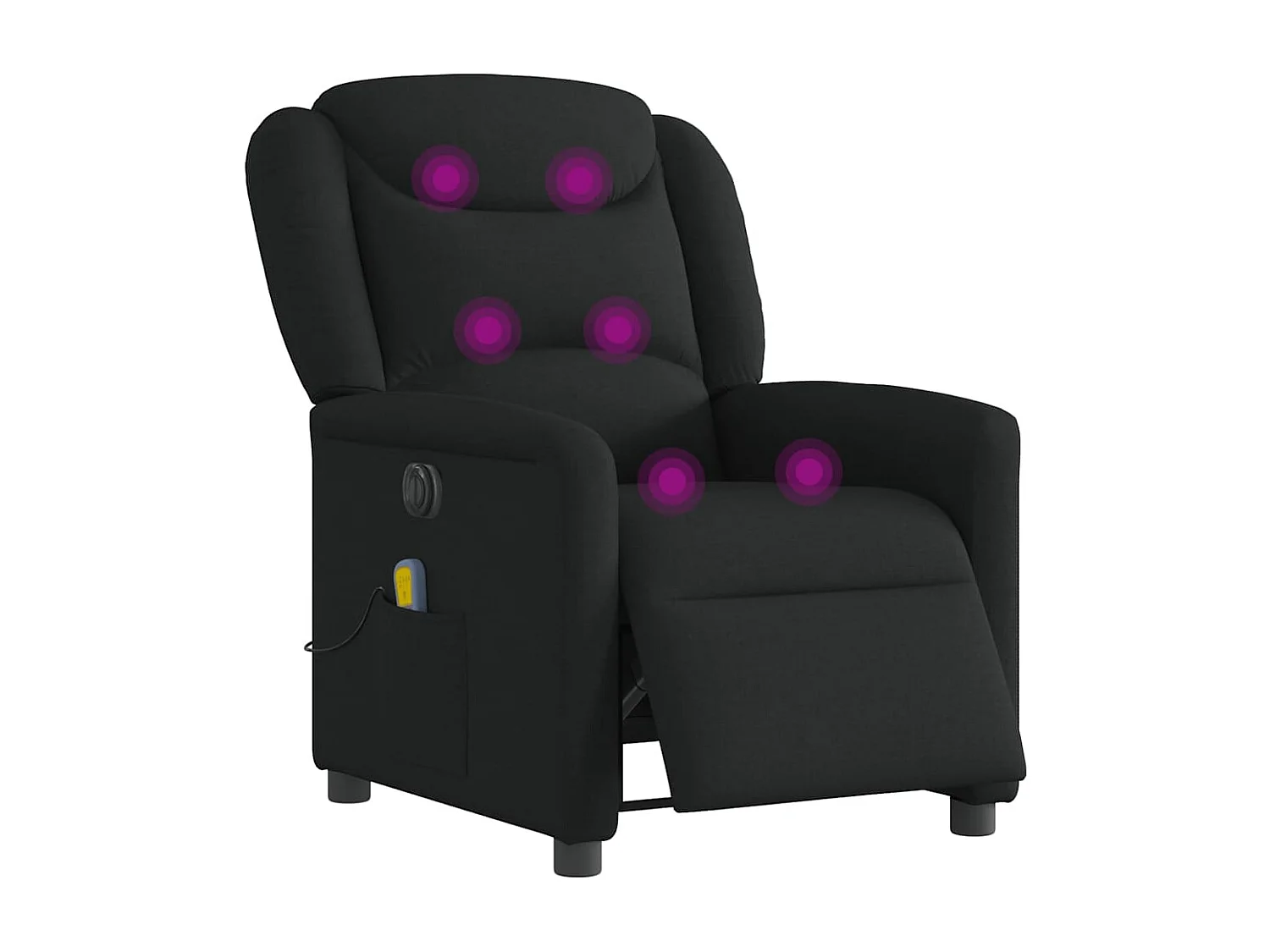 Fauteuil de massage inclinable électrique Noir Tissu