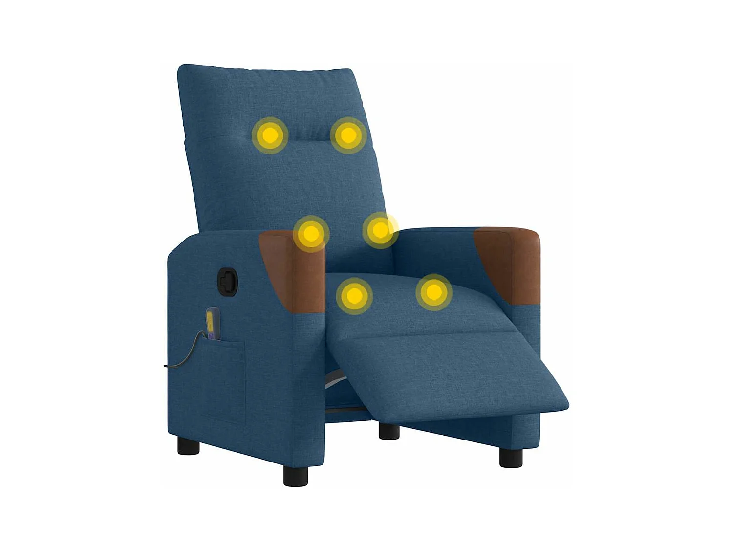 Fauteuil inclinable de massage électrique Bleu Tissu