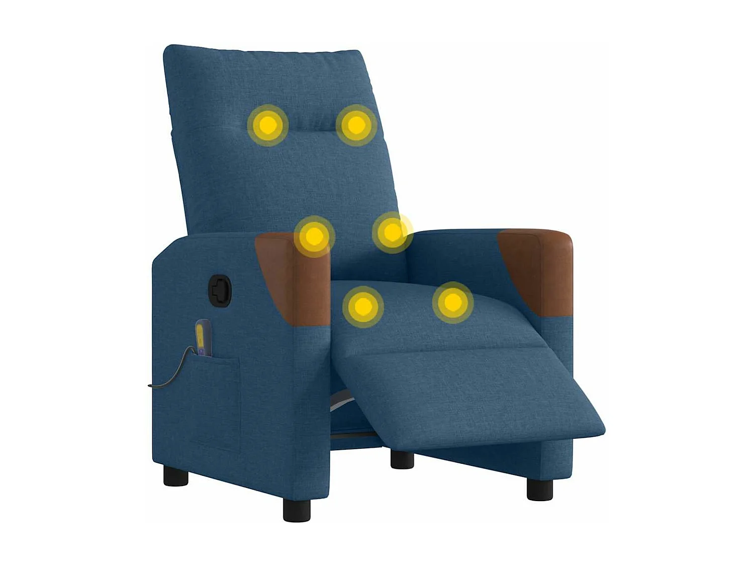 Fauteuil inclinable de massage électrique Bleu Tissu