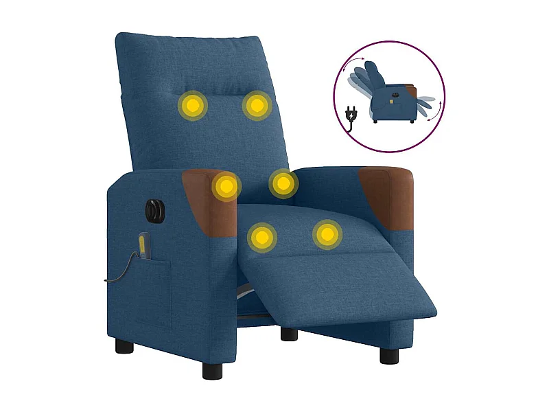 Elektrischer Massagesessel mit blauem Stoff