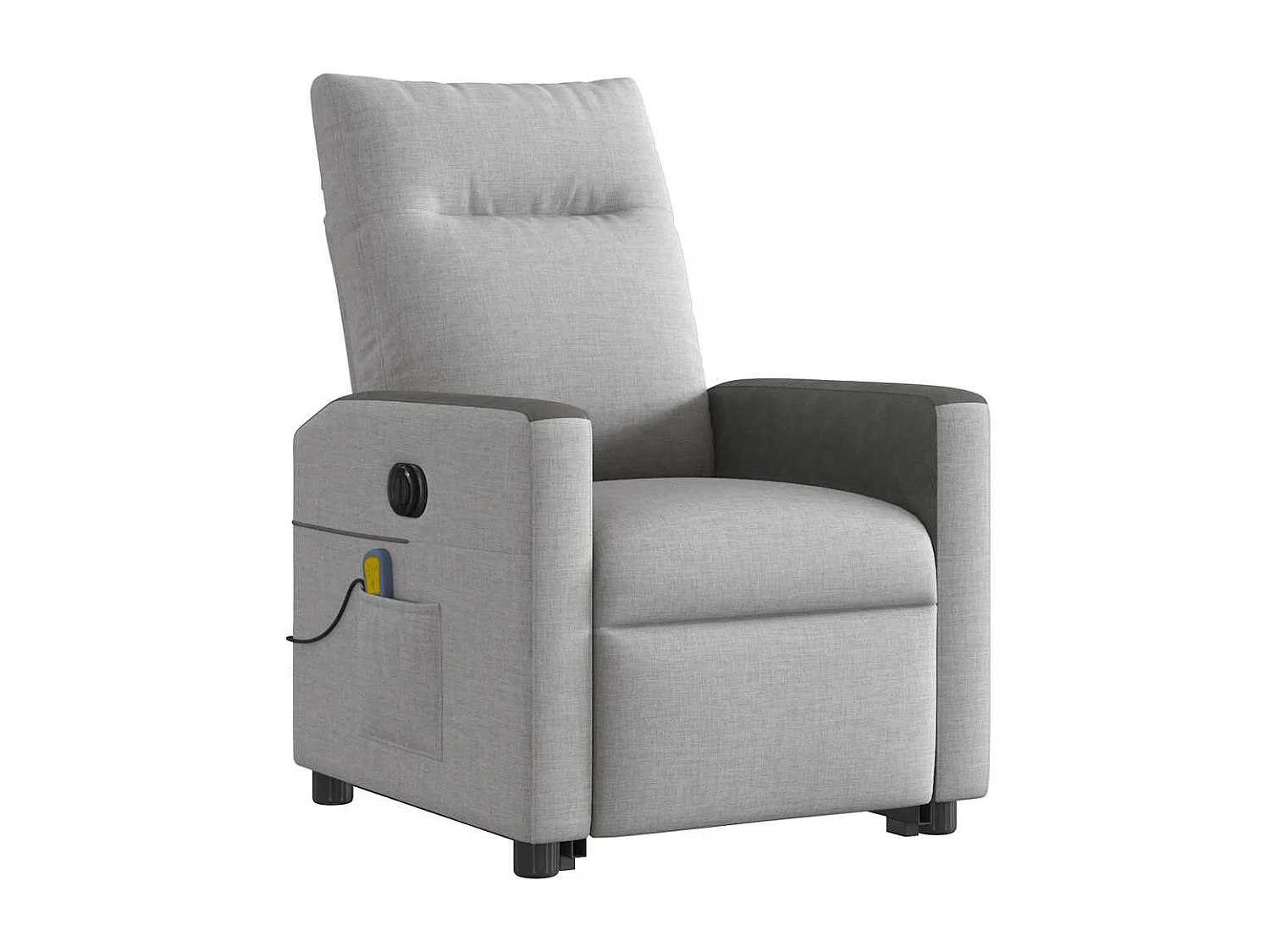 Fauteuil inclinable de massage électrique gris nuage tissu