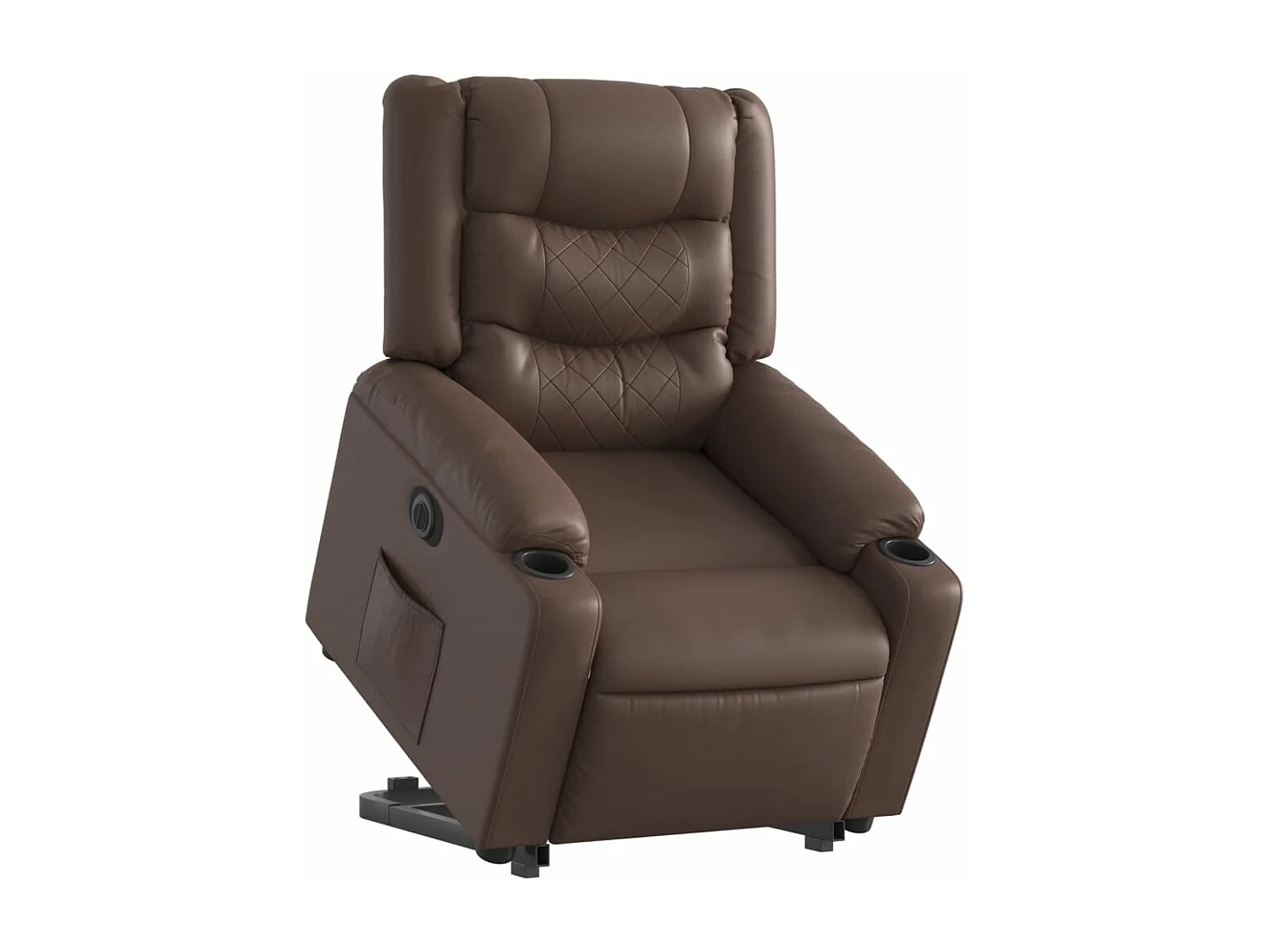 Fauteuil inclinable électrique marron similicuir