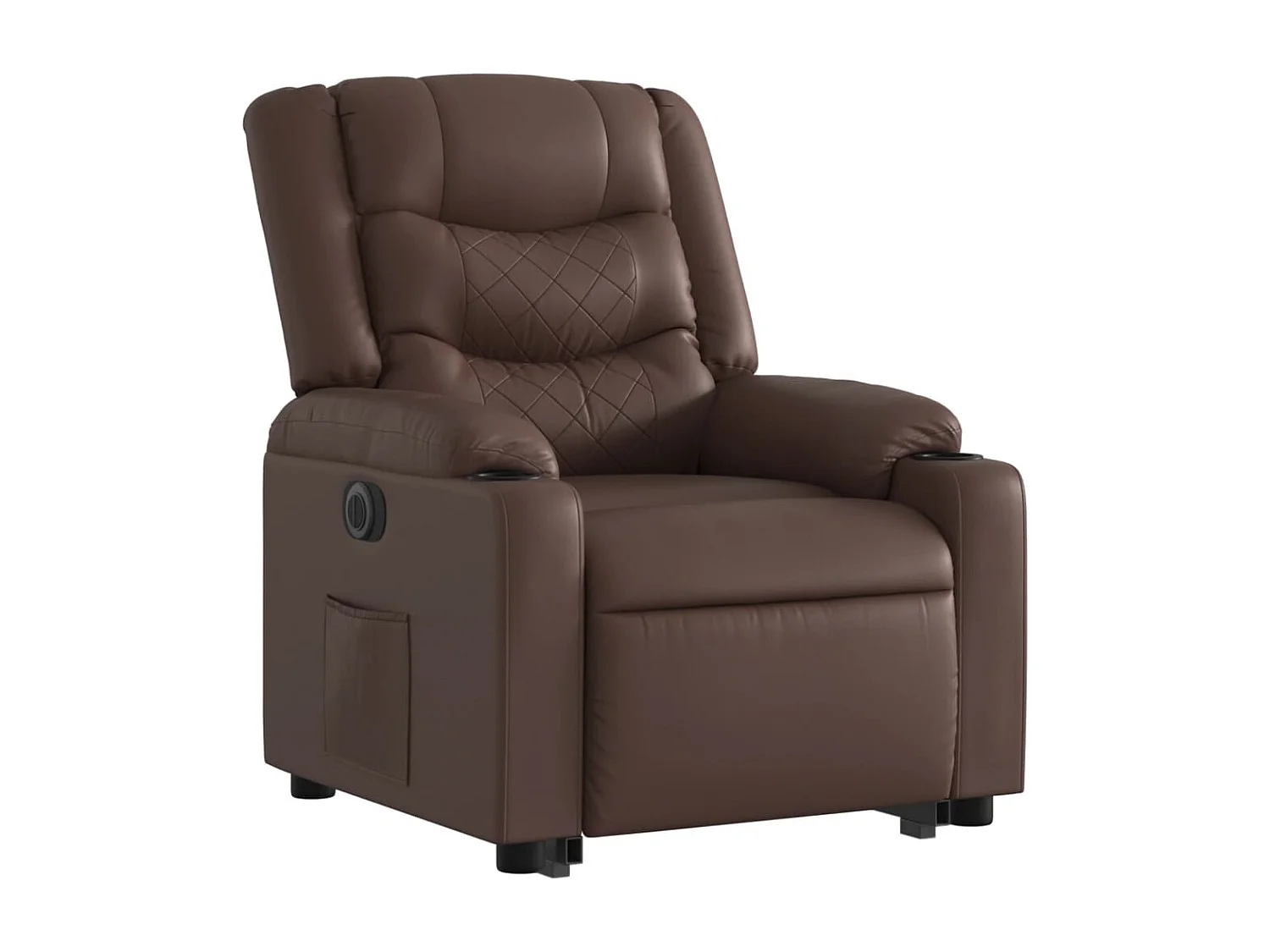 Fauteuil inclinable électrique marron similicuir