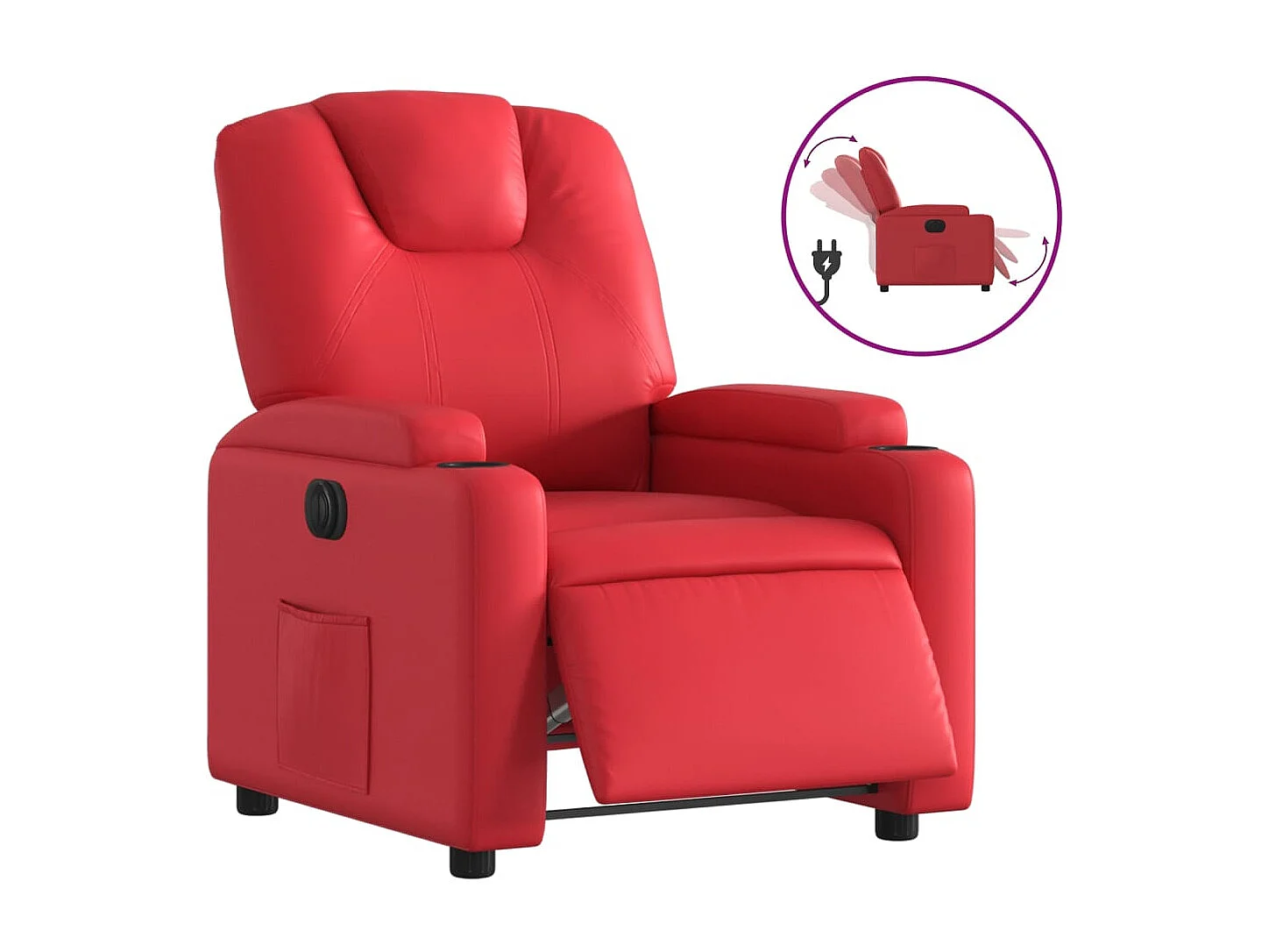 Fauteuil inclinable électrique Rouge Similicuir