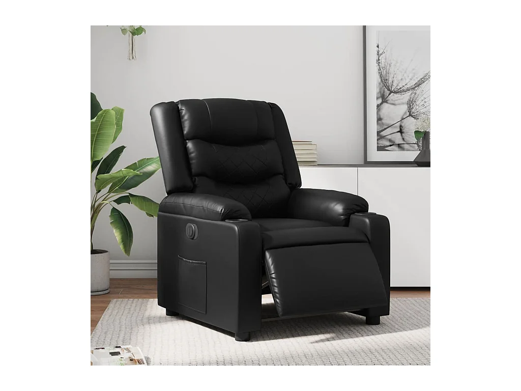 Fauteuil inclinable électrique Noir Similicuir