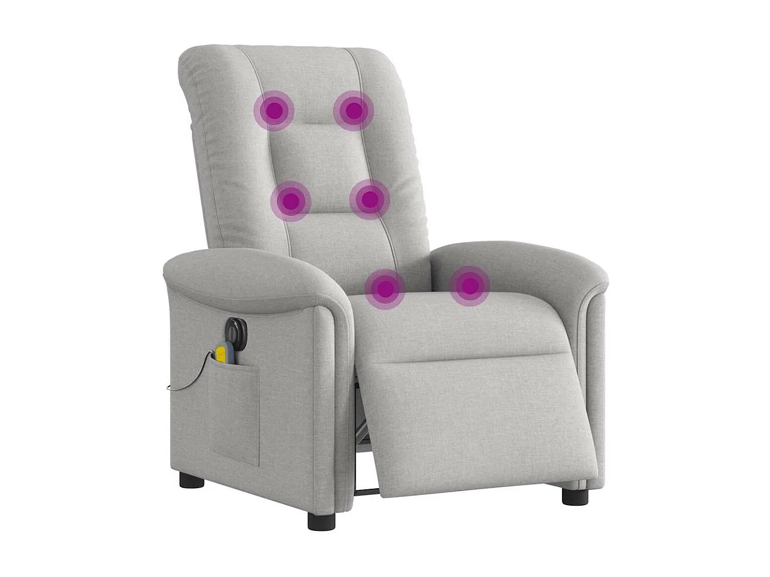 Fauteuil de massage inclinable électrique gris nuage tissu