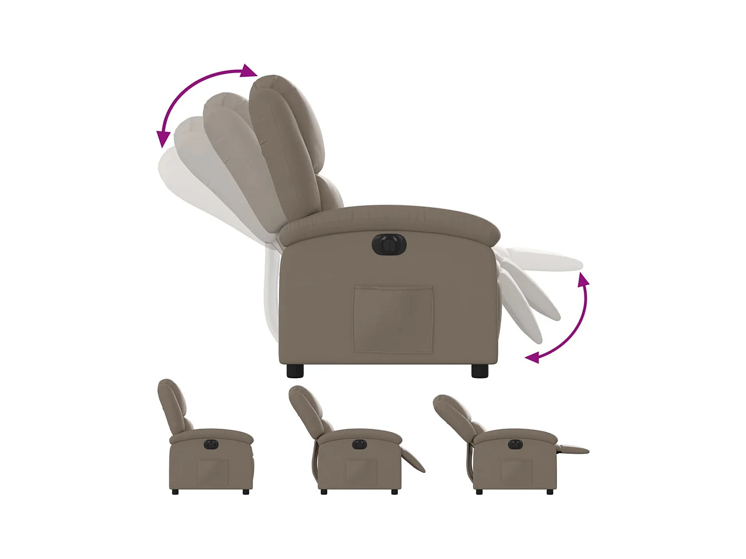 Poltrona reclinabile elettrica in similpelle Cappuccino