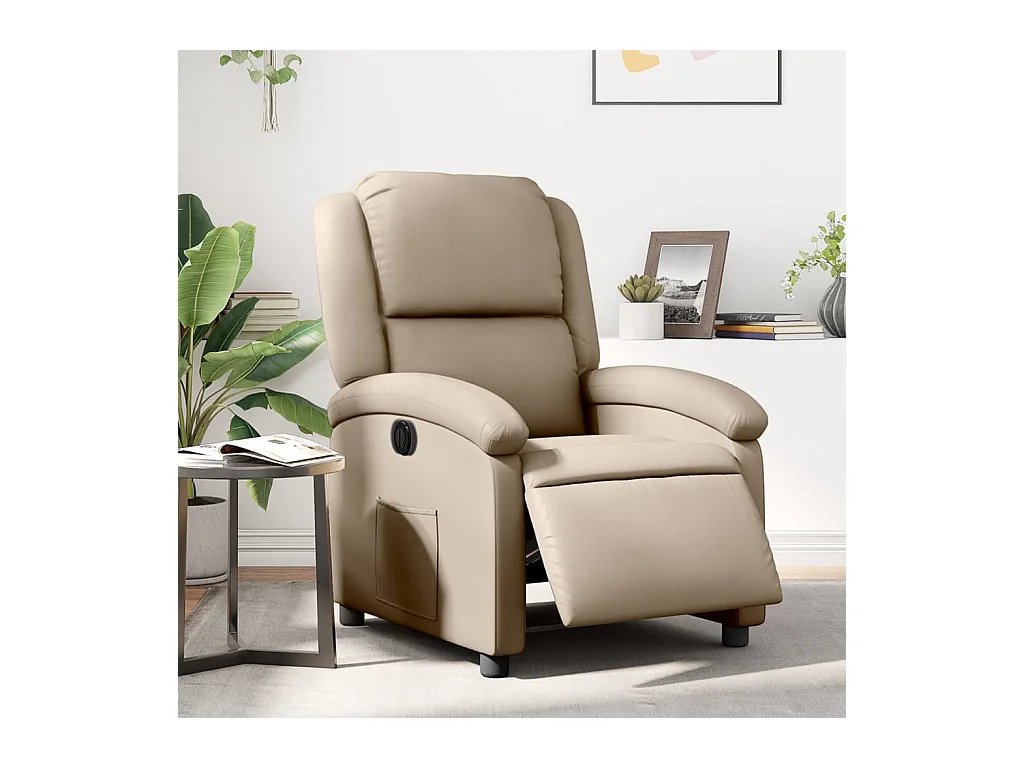 Poltrona reclinabile elettrica in similpelle Cappuccino