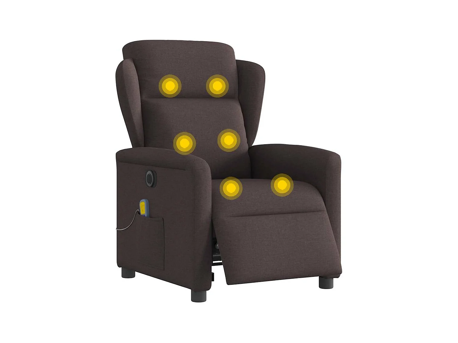 Elektrischer Liegemassagesessel, dunkelbrauner Stoff