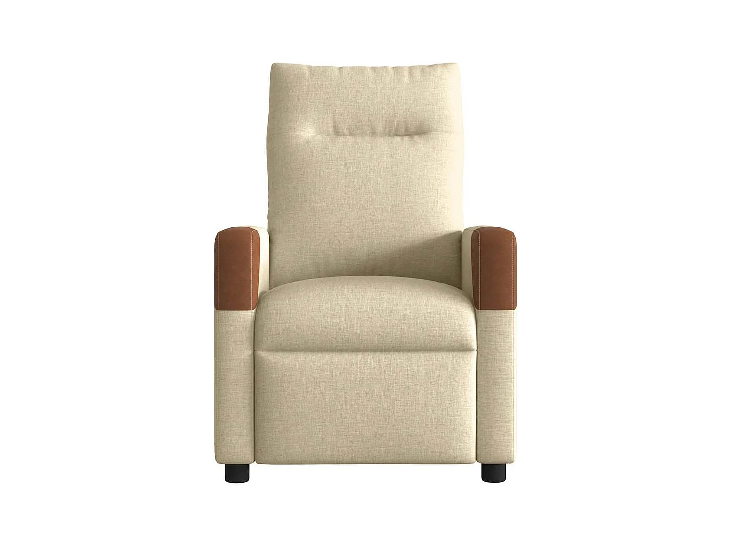 Fauteuil inclinable de massage électrique crème tissu