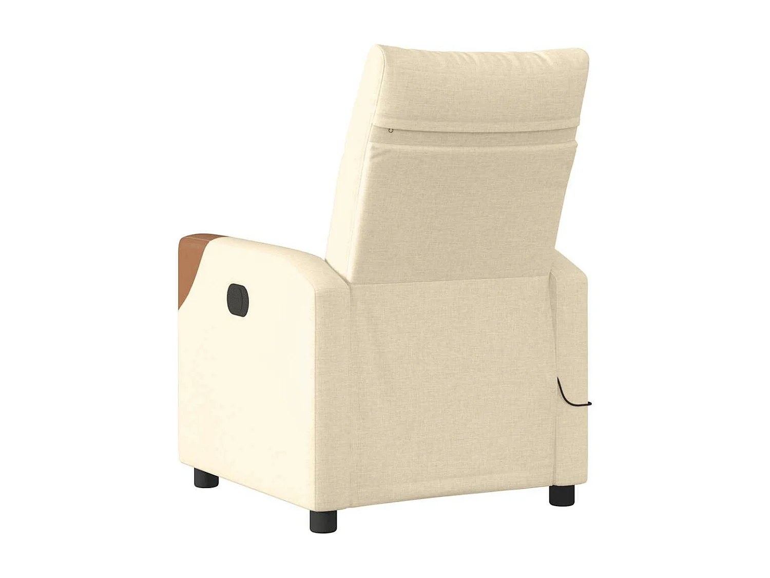 Fauteuil inclinable de massage électrique crème tissu