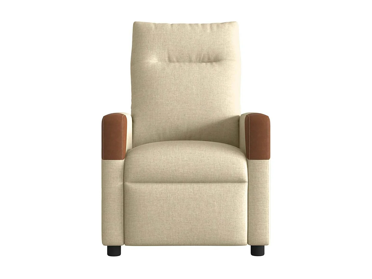 Fauteuil inclinable de massage électrique crème tissu