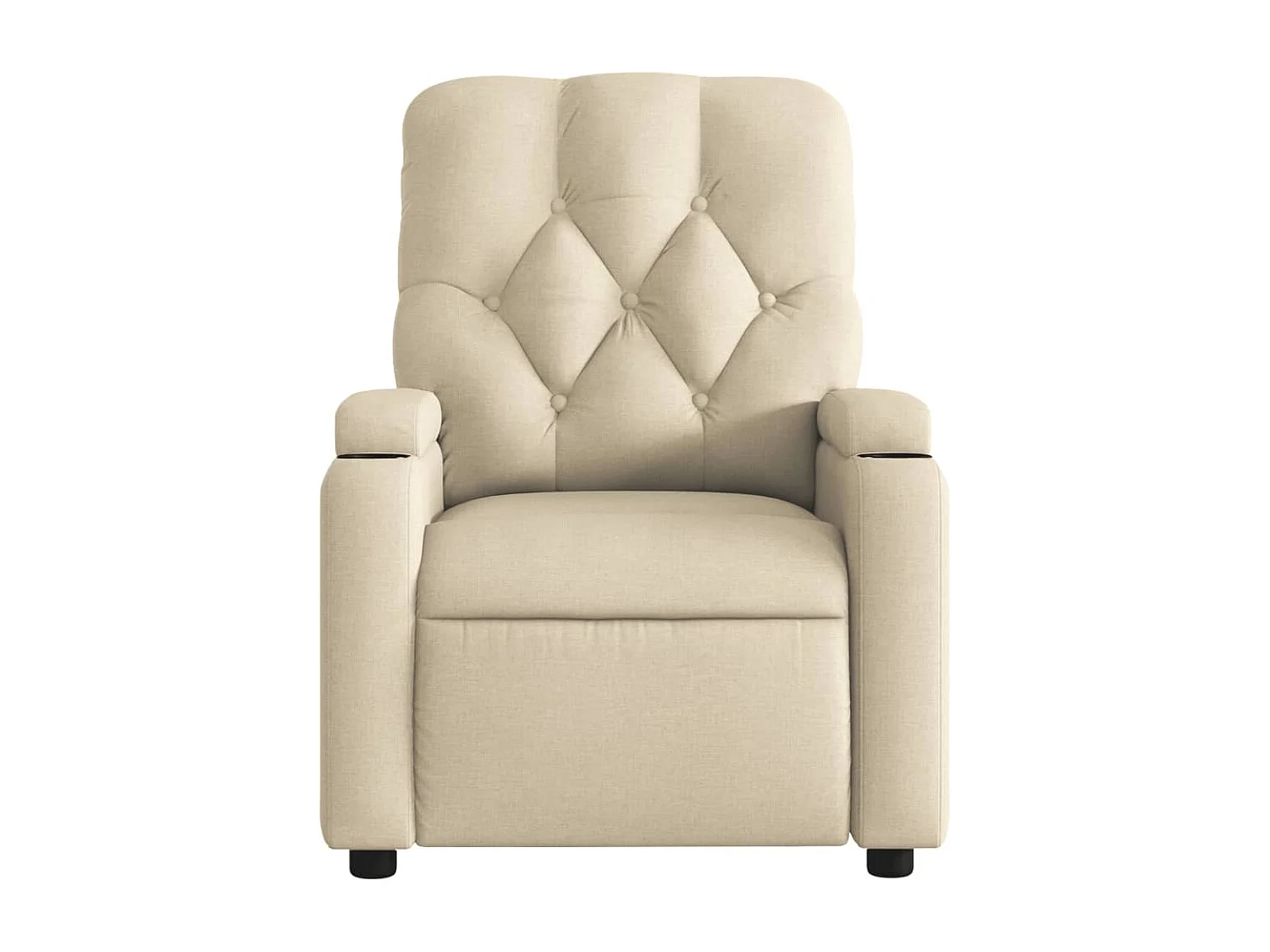 Fauteuil inclinable de massage électrique crème tissu