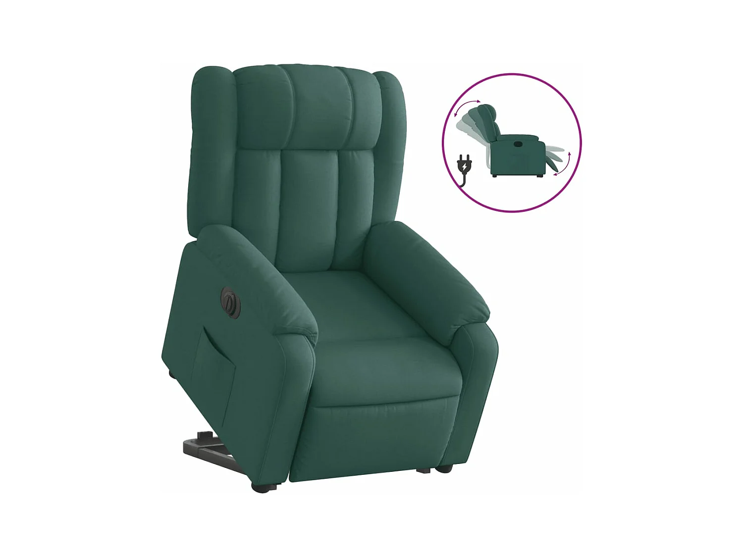 Fauteuil inclinable électrique vert foncé tissu