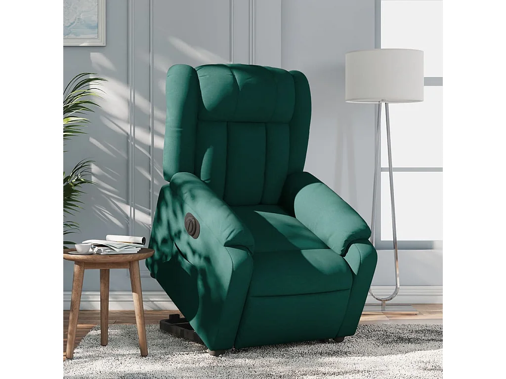 Fauteuil inclinable électrique vert foncé tissu