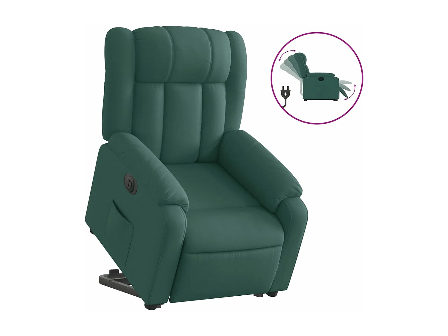Fauteuil inclinable électrique vert foncé tissu