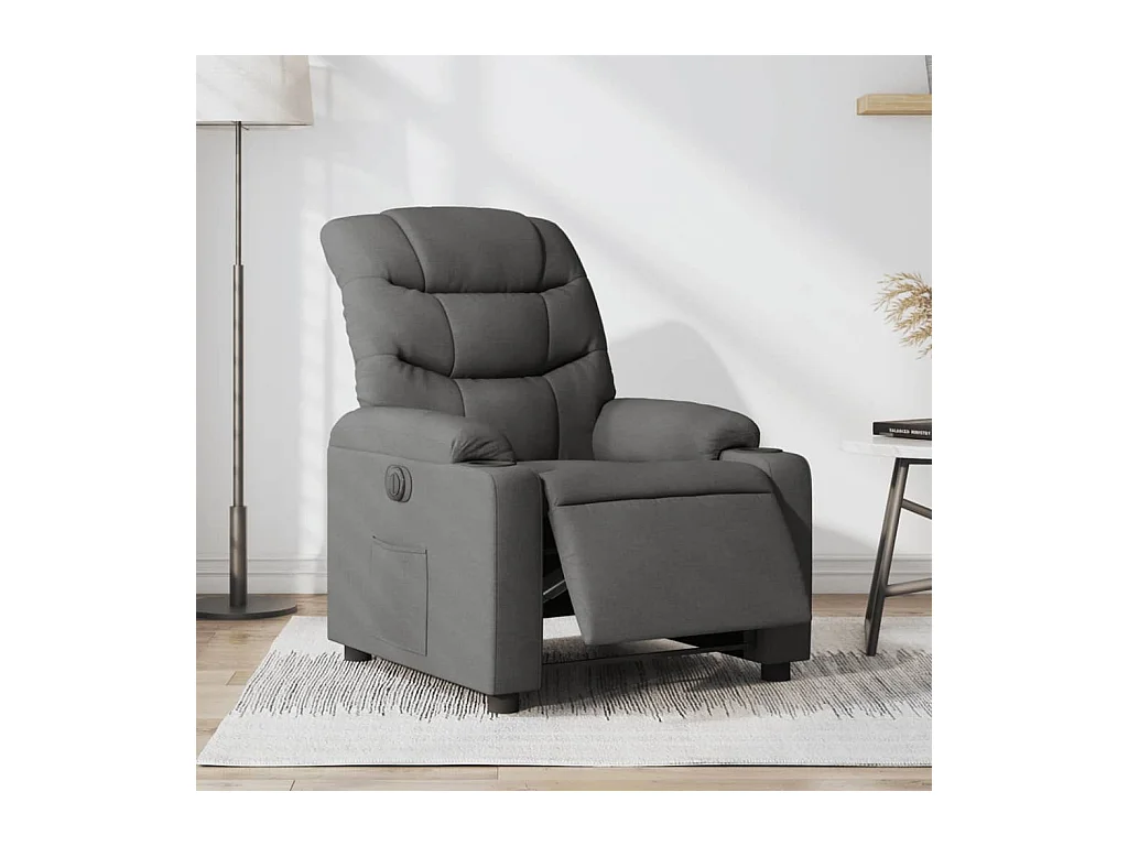 Fauteuil inclinable électrique Gris foncé Tissu