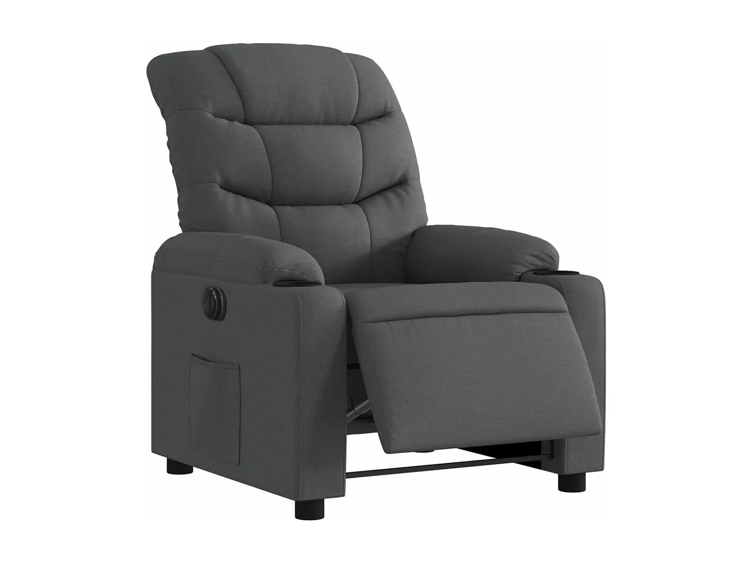 Fauteuil inclinable électrique Gris foncé Tissu