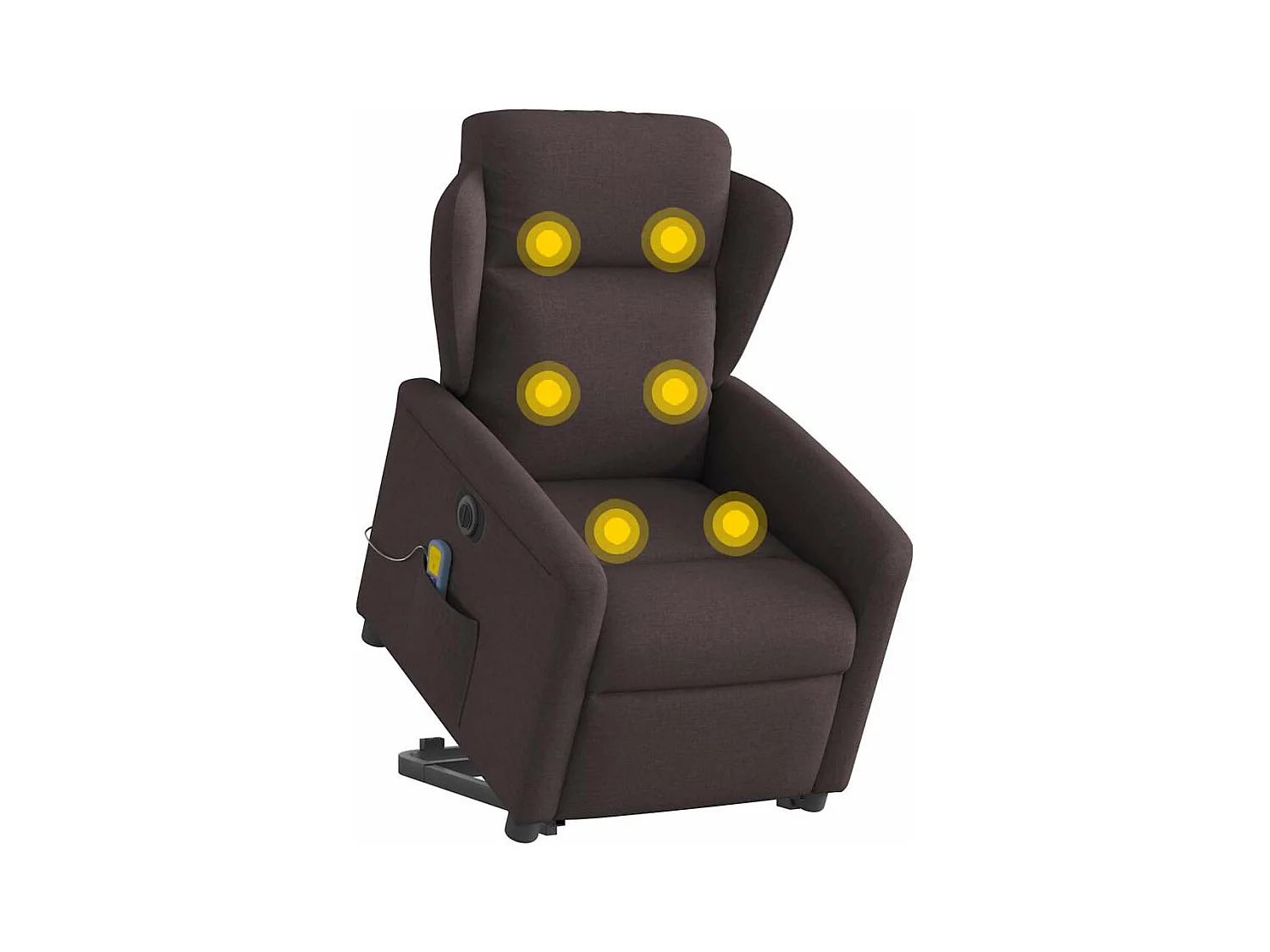 Elektrischer Massagesessel mit dunkelbraunem Stoff