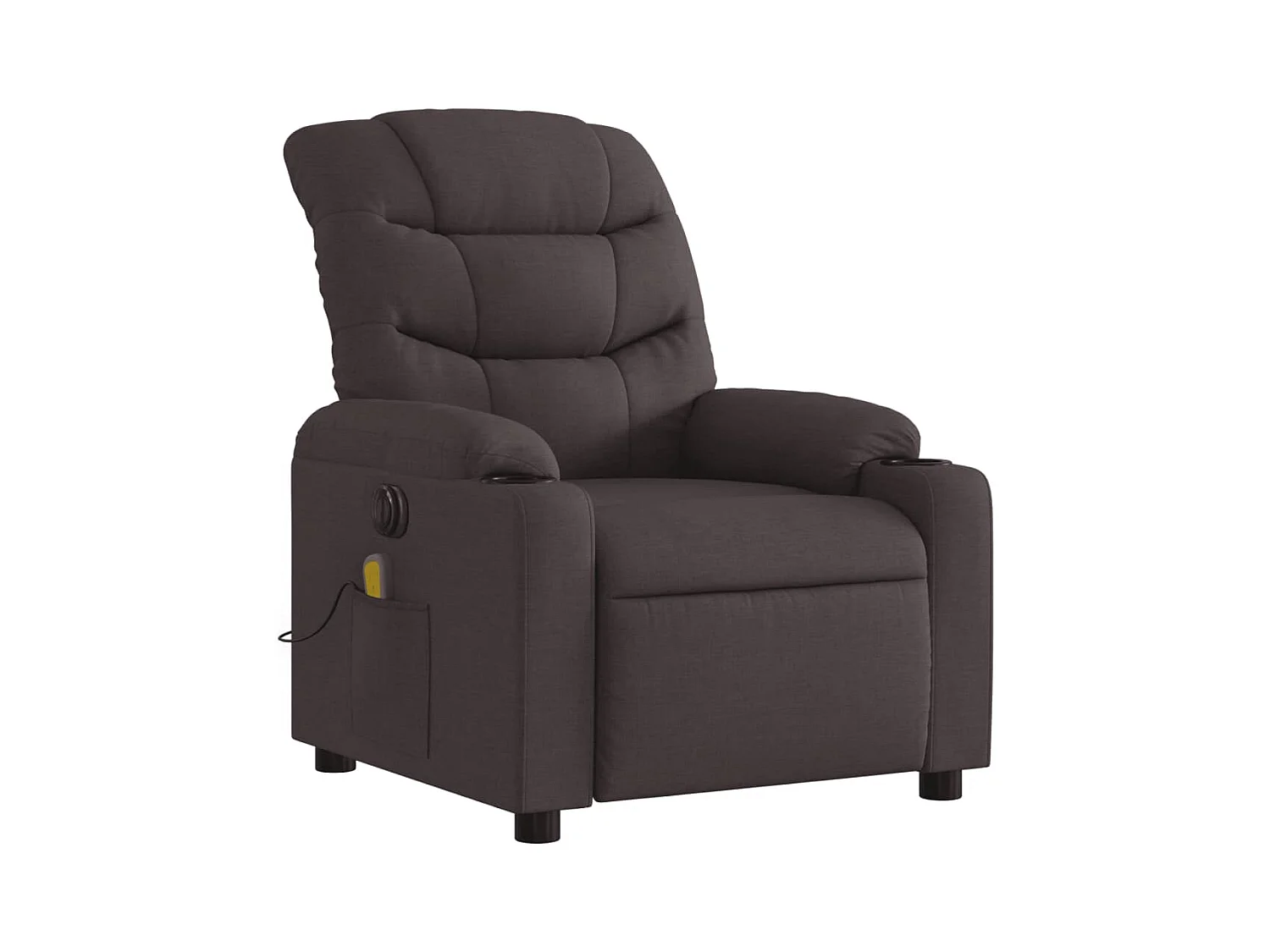 Fauteuil de massage inclinable électrique Marron foncé Tissu