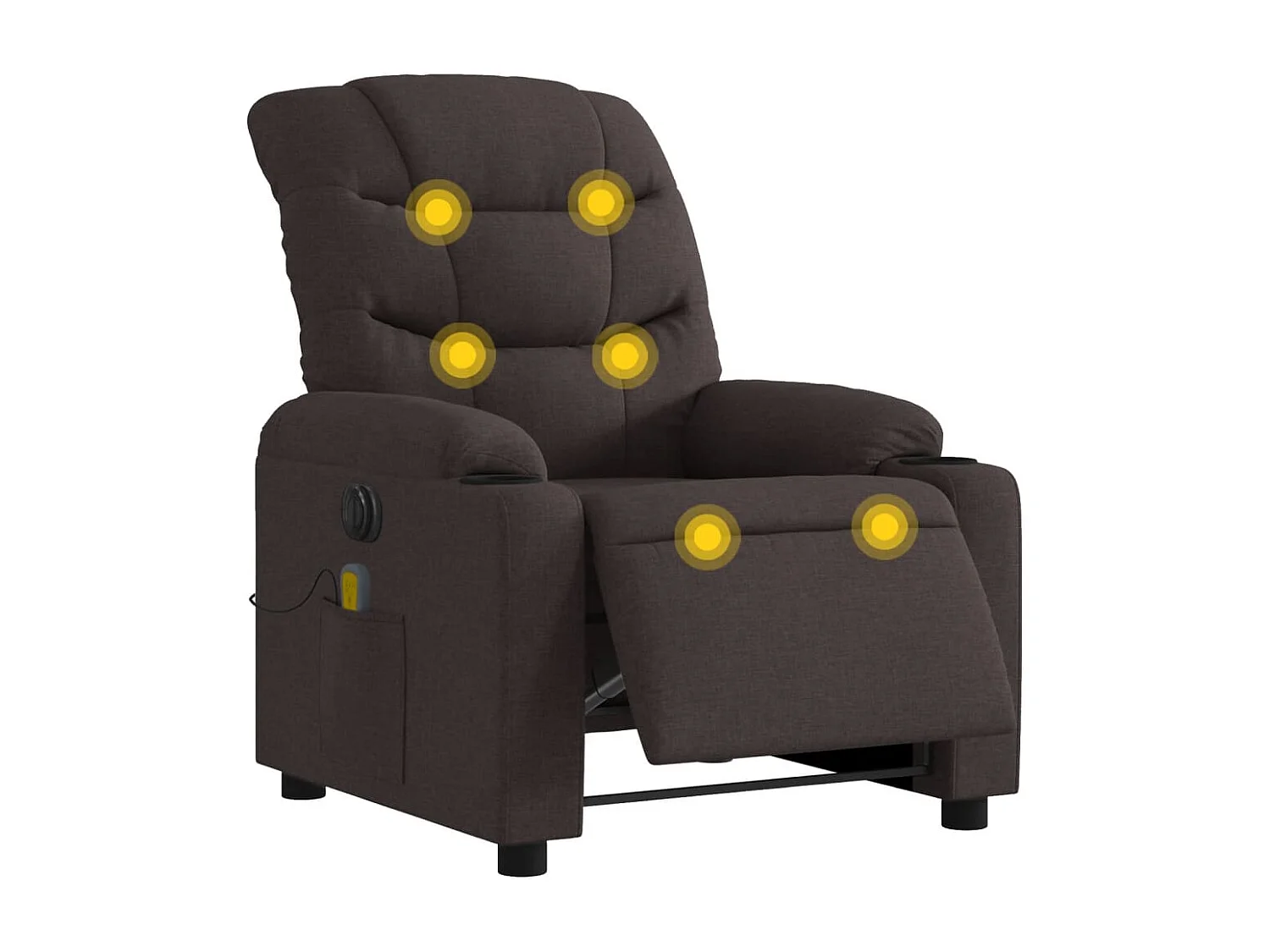 Elektrischer Liegemassagesessel, dunkelbrauner Stoff