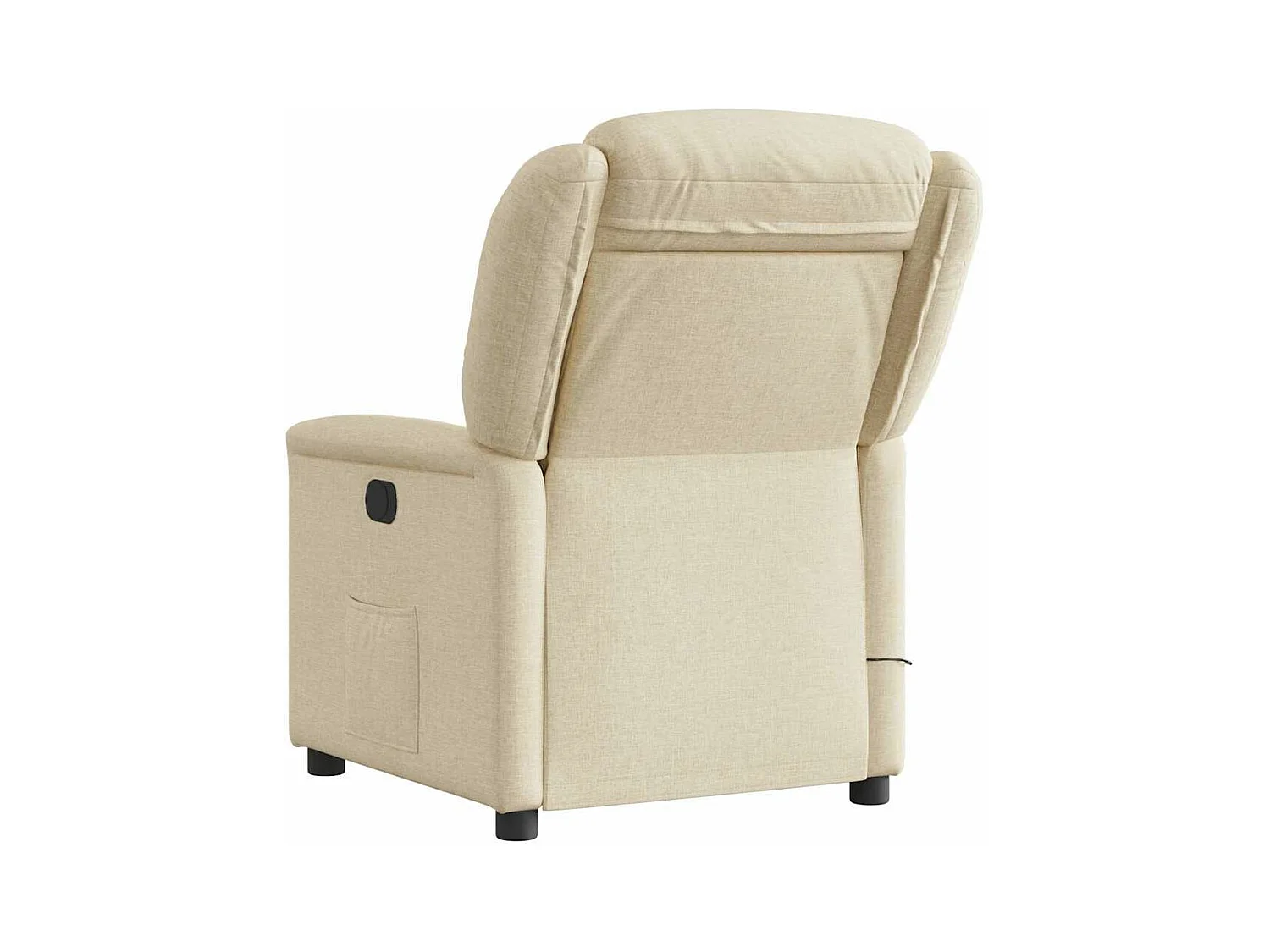 Fauteuil inclinable de massage électrique crème tissu