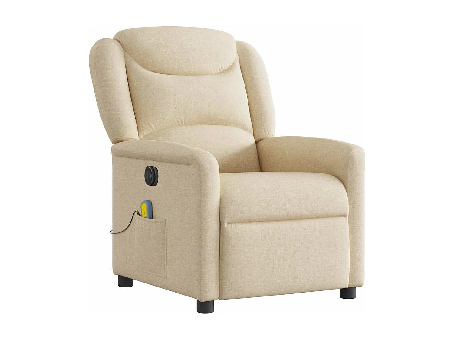 Fauteuil inclinable de massage électrique crème tissu