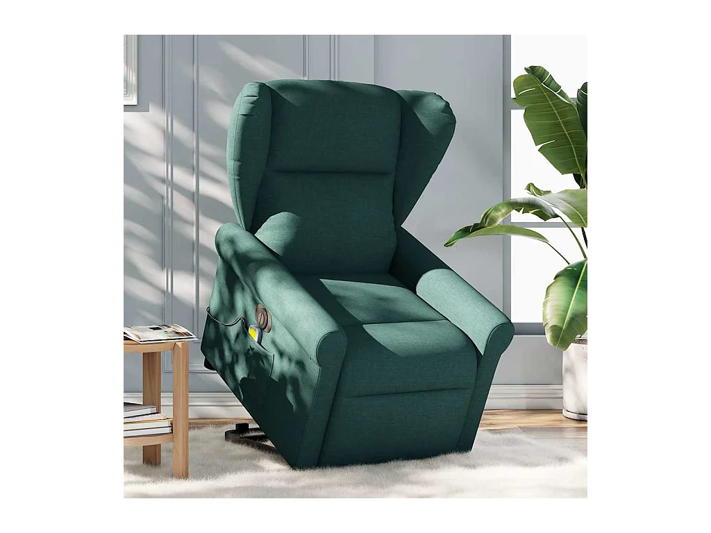 Elektrischer Massagesessel, dunkelgrüner Stoff