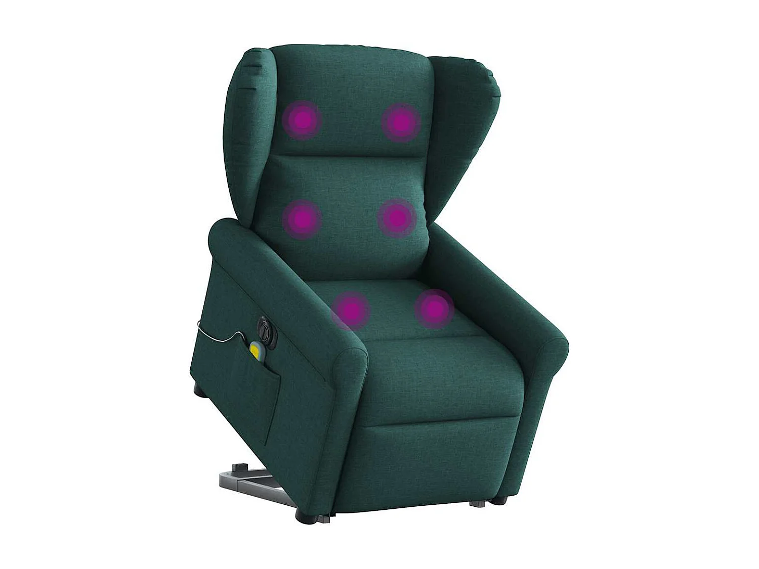 Fauteuil inclinable de massage électrique Vert foncé Tissu