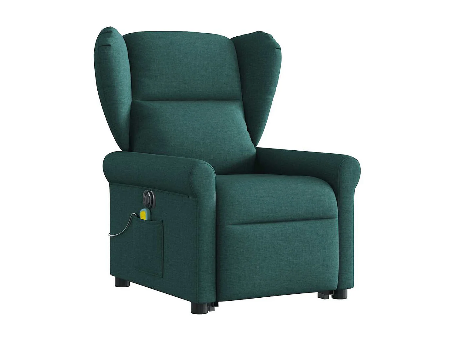 Fauteuil inclinable de massage électrique Vert foncé Tissu