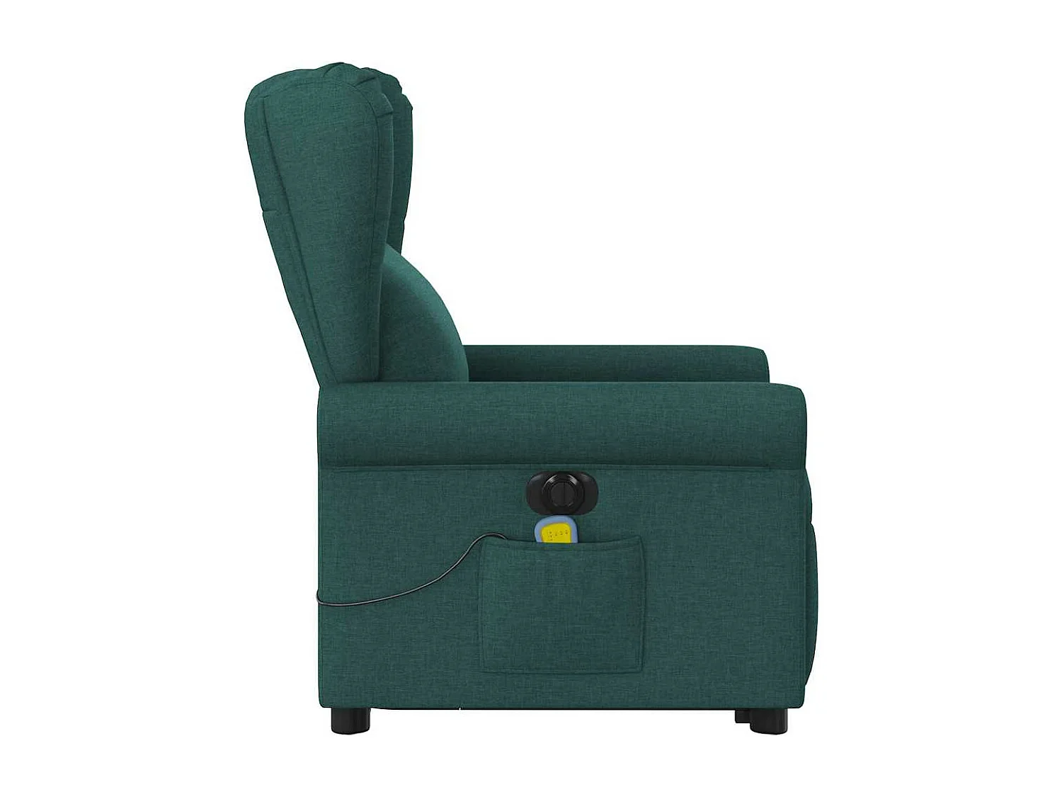 Fauteuil inclinable de massage électrique Vert foncé Tissu
