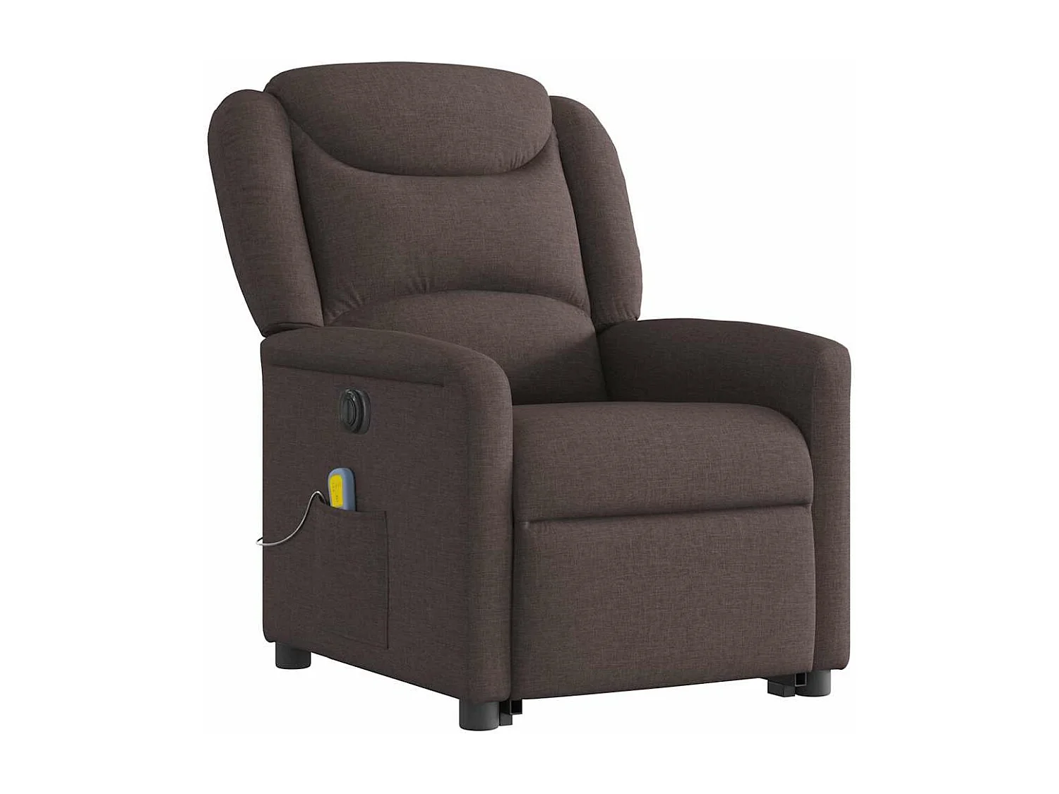 Fauteuil inclinable de massage électrique Marron foncé Tissu