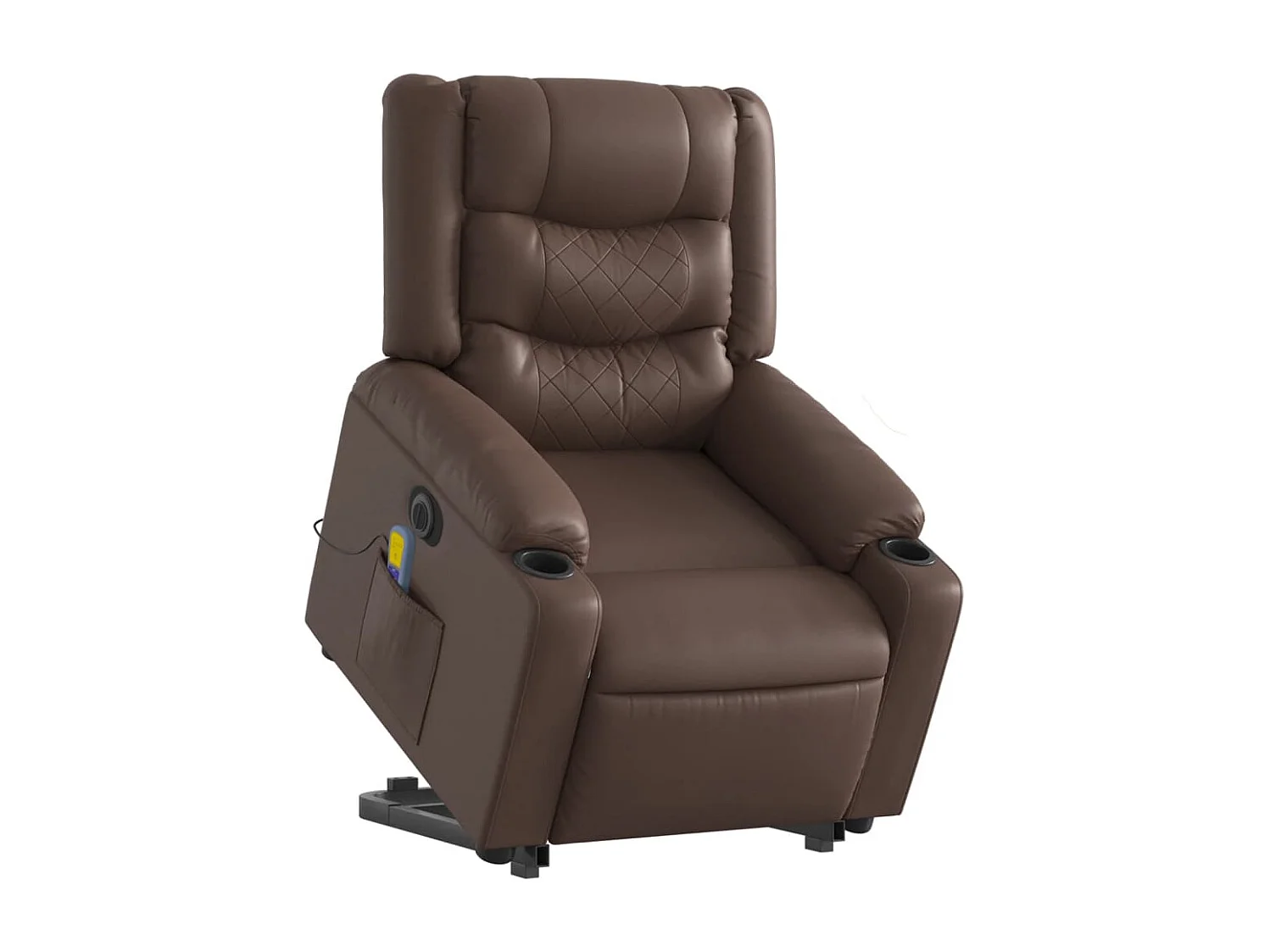 Fauteuil inclinable de massage électrique marron similicuir