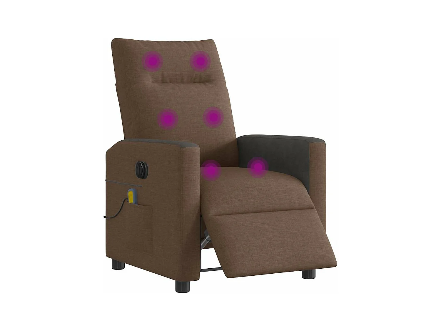 Fauteuil inclinable de massage électrique marron tissu