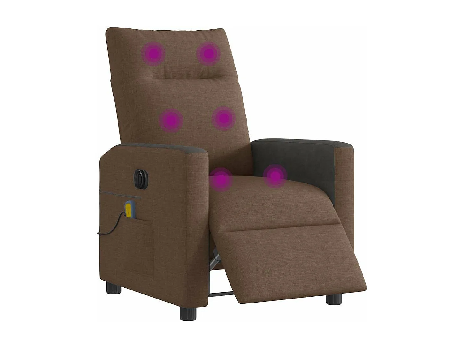 Fauteuil inclinable de massage électrique marron tissu