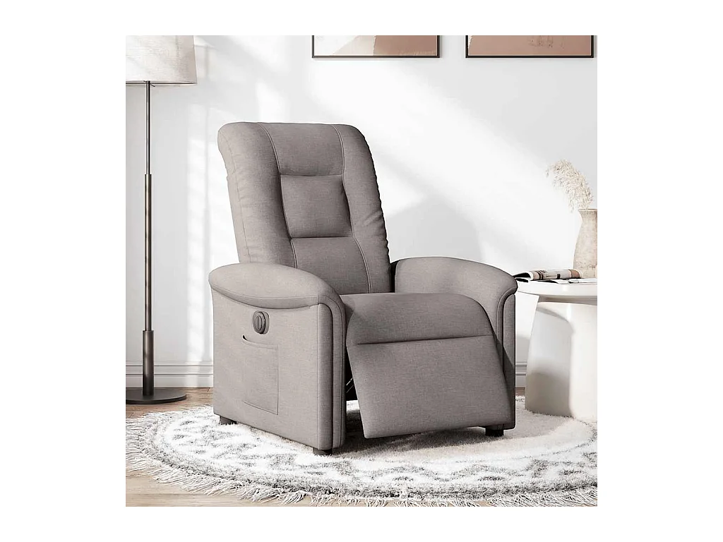 Elektrischer Ruhesessel aus taupefarbenem Stoff